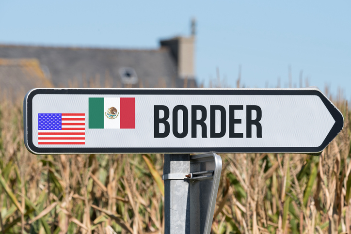 US-MX Border Sign